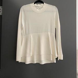 COS off white peplum knit top size medium